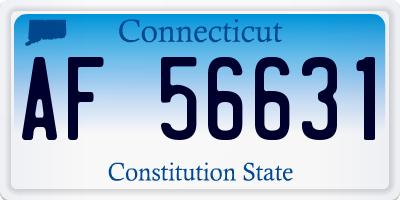 CT license plate AF56631