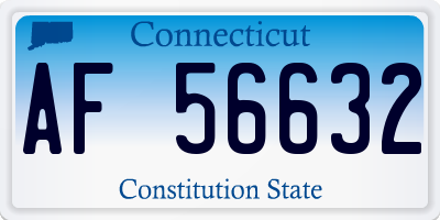 CT license plate AF56632