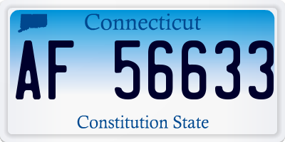 CT license plate AF56633