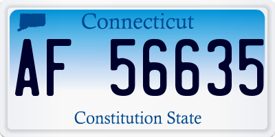 CT license plate AF56635