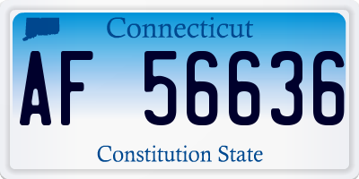 CT license plate AF56636