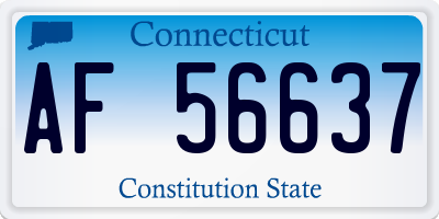CT license plate AF56637