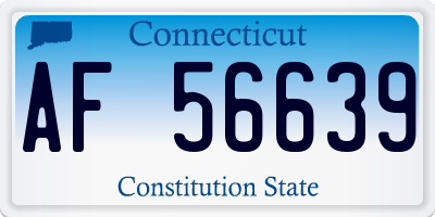 CT license plate AF56639