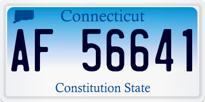 CT license plate AF56641
