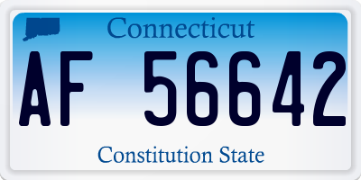 CT license plate AF56642
