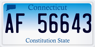 CT license plate AF56643