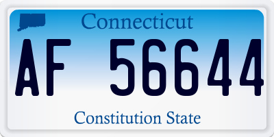 CT license plate AF56644