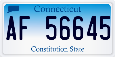 CT license plate AF56645