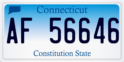 CT license plate AF56646