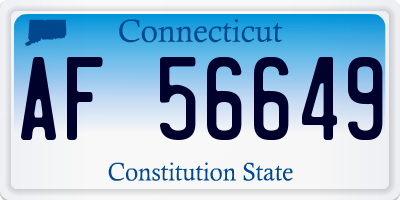 CT license plate AF56649