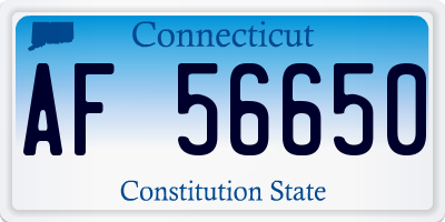 CT license plate AF56650