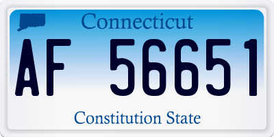 CT license plate AF56651