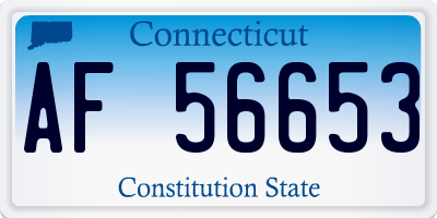 CT license plate AF56653