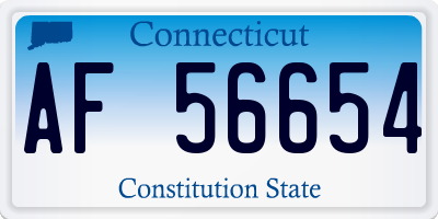 CT license plate AF56654
