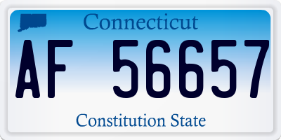 CT license plate AF56657