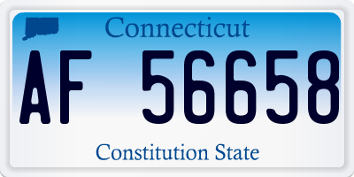 CT license plate AF56658