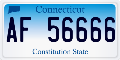 CT license plate AF56666