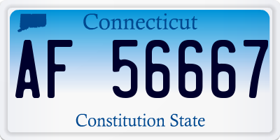 CT license plate AF56667