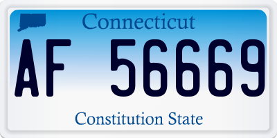 CT license plate AF56669