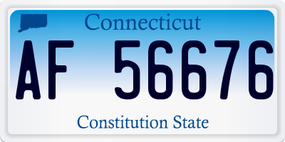 CT license plate AF56676