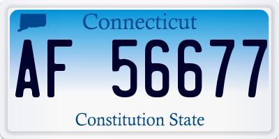 CT license plate AF56677