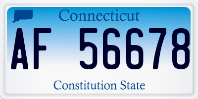 CT license plate AF56678