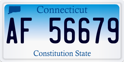 CT license plate AF56679