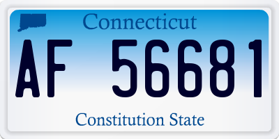 CT license plate AF56681