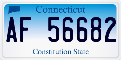 CT license plate AF56682