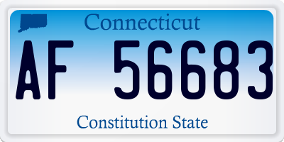 CT license plate AF56683