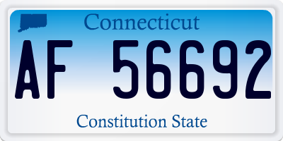 CT license plate AF56692