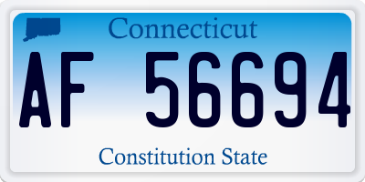 CT license plate AF56694