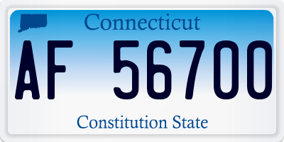 CT license plate AF56700