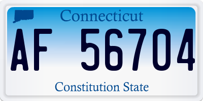 CT license plate AF56704