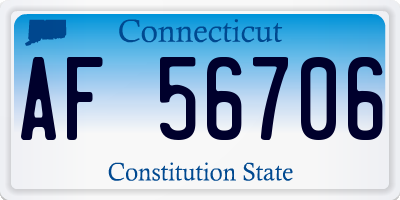CT license plate AF56706