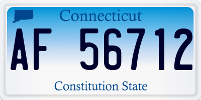 CT license plate AF56712
