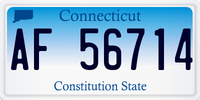 CT license plate AF56714