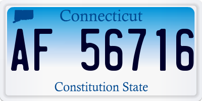 CT license plate AF56716