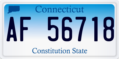 CT license plate AF56718