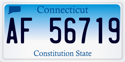 CT license plate AF56719