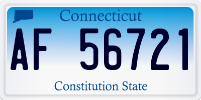 CT license plate AF56721