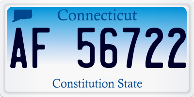 CT license plate AF56722