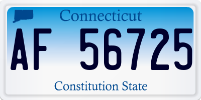 CT license plate AF56725