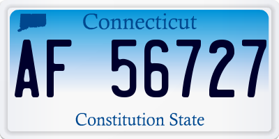 CT license plate AF56727