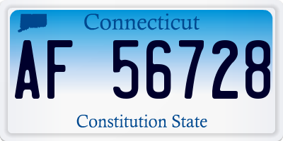 CT license plate AF56728