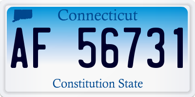 CT license plate AF56731