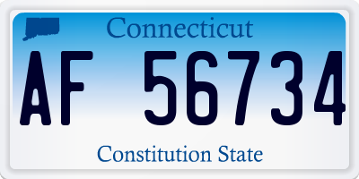 CT license plate AF56734