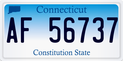 CT license plate AF56737