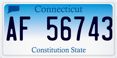 CT license plate AF56743