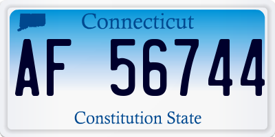CT license plate AF56744